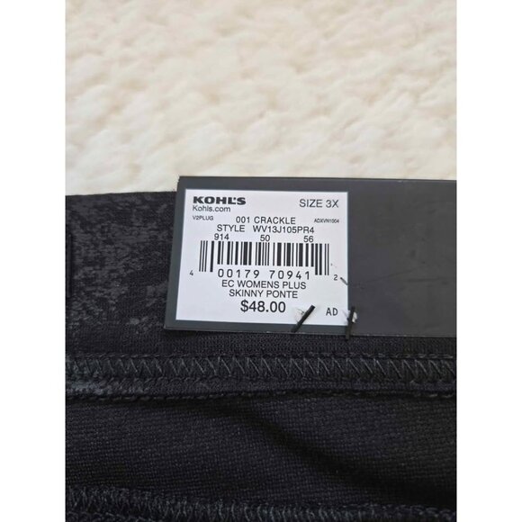Vera Wang Plus Size Skinny Pants Women's Size 3X #801 - Picture 3 of 6